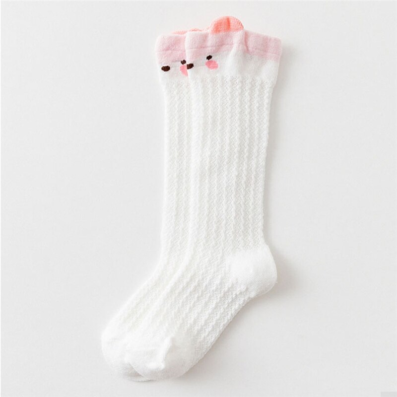 2x Baby Boy Girl Lovely Cotton Socks Cute Cotton Baby Socks Anti-Slip Infant Knee High Socks Newborn Cute Baby Socks: F