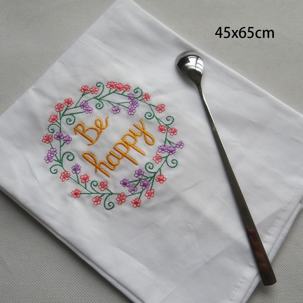 Eenvoud Stijl Puur Katoen Brief Bloemen Geborduurde Diner Servetten Placemat Voor Wedding Party 45x65cm