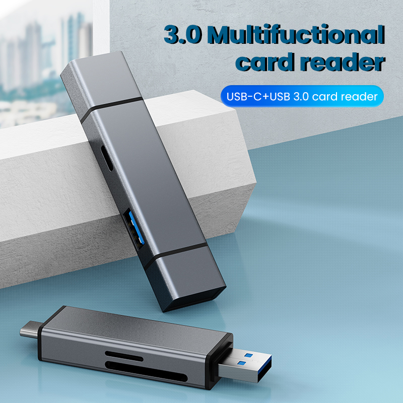 Elough 4 IN 1TF Card Reader OTG Adapter USB3.0 Flash Drive SD TF Card Reader Type c to Micro SD Adapter Mobile Phone Accessories