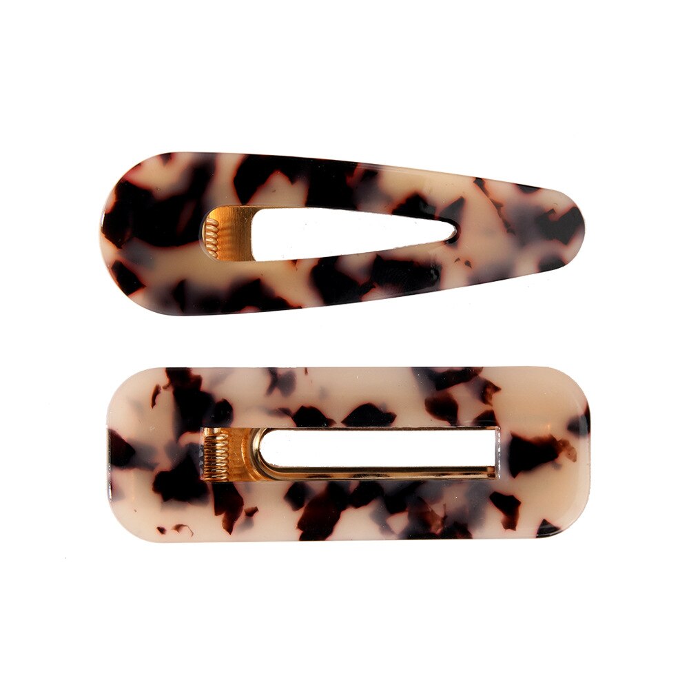 2Pcs Acrylic Resin Hollow Alligator Hair Clips For Women Girls Water Shape Hair Pins Hairgrips Geometric Hair Accessories: 6