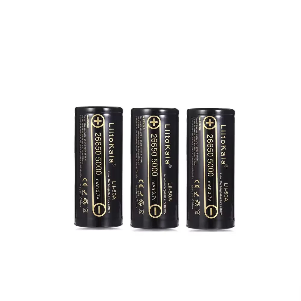 LiitoKala 3.7V 26650 5000mah Li-ion Rechargeable Battery For Strong Flashlight, Power batteries 20A Discharge Capacity: PURPLE