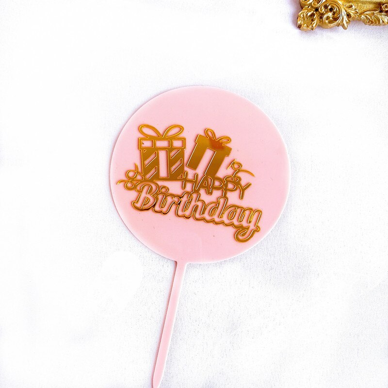 Double-layer Happy Birthday Cake Topper Birthday Acrylic Party Supplies Decoration Baking Accessories Christmas Cake Topper: 4