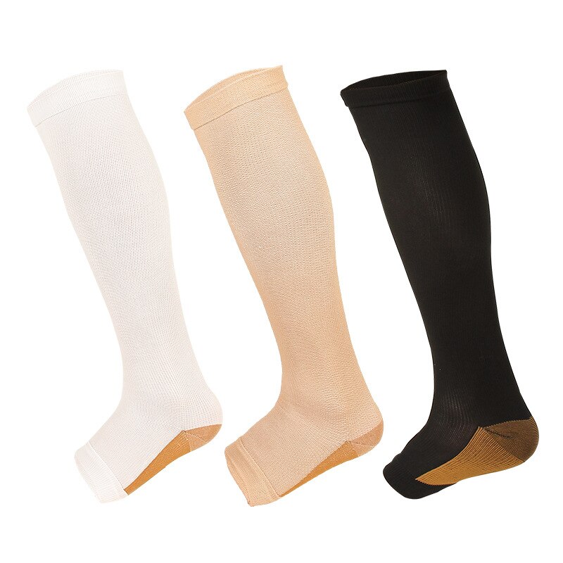 Fitness Compression Socks Circulation Pressure Leg Support Knee Sox Open Toe Sports Sock Reduce Pain Compression Stockings