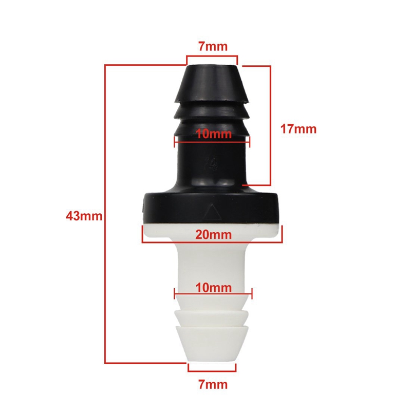 -2Pcs 3/8 inch 10Mm Inline Abs One Way Water Non Return Check Valve For Fuel Gas Liquid Air