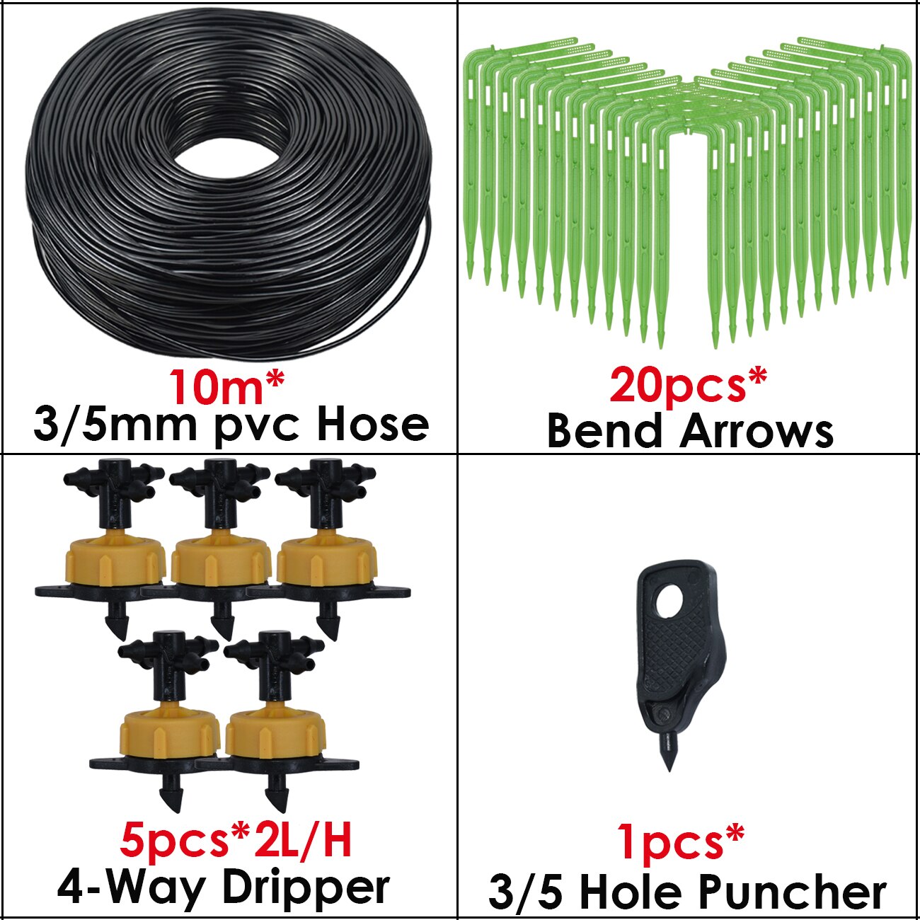 KESLA 10-100M 2L 4L 8L/H Garden Micro Drip Irrigation 1/8'' Hose Emitter Watering System Kit 3/5mm Arrow Dripper Tool Greenhouse: Clear