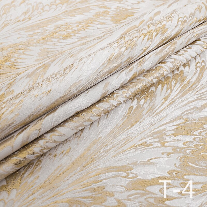 Jacquard Satin Fabric Gold Thread Sewing Material High-end Ladies Dress/Suit Fabric100*150cm: T-4