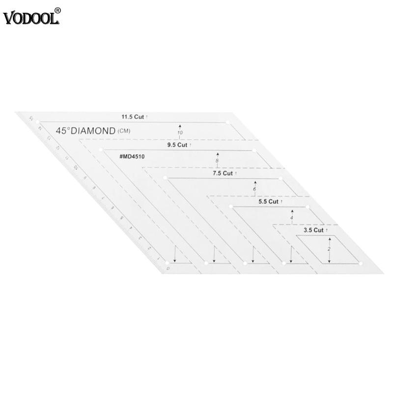 Transparent Acrylic Rulers Patchwork Craft Quilting Ruler Cutting Rulers Scale DIY Handmade Tailor for Home Sewing Tools Hexagon: 45 Rhombus