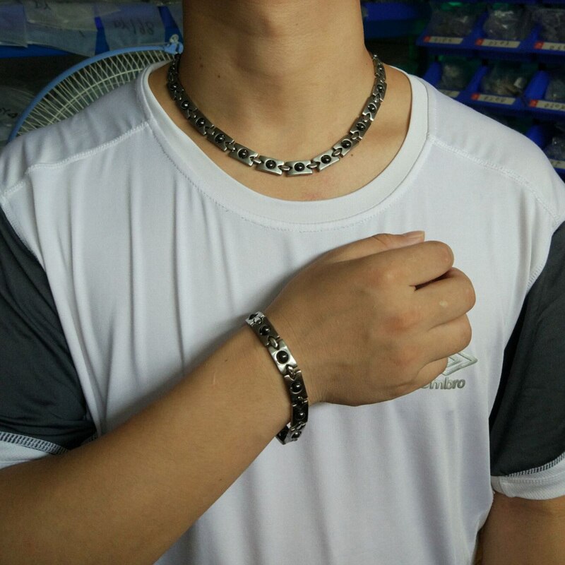 Hapiship mannen/vrouwen energie 316l roestvrijstalen therapie ketting/armband verjaardag  tg23-9