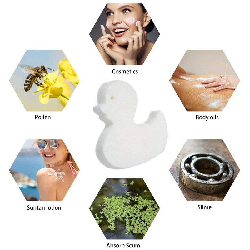 10 Packs von Ente-Förmigen Abschaum Schwamm zu Absorbieren Öl Schmutz und Abschaum