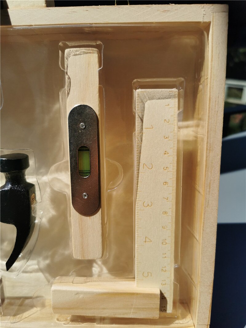 Boîte de menuisier en bois pour enfants, jouet pour faire semblant, jeu d&#39;outils en bois, marteau tournevis, apprentissage de compétences manuel