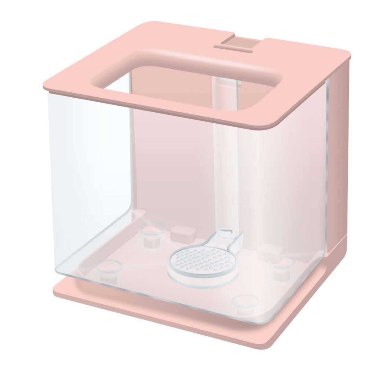 Mini tanque de peces Betta de escritorio, tanque ecológico de plástico, intercambio de tanque de peces dorados, pequeños accesorios de acuario