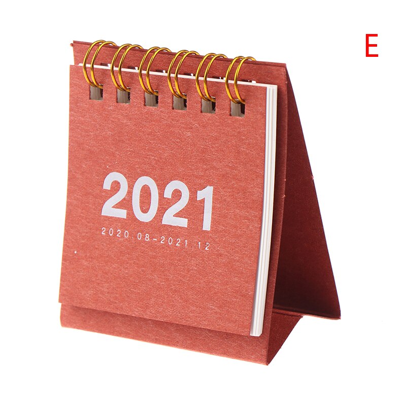 Mini calendário de mesa 2020 2021 criativo ornamentos trabalho portátil nota calendário plano de ano novo programação de volta à escola: E