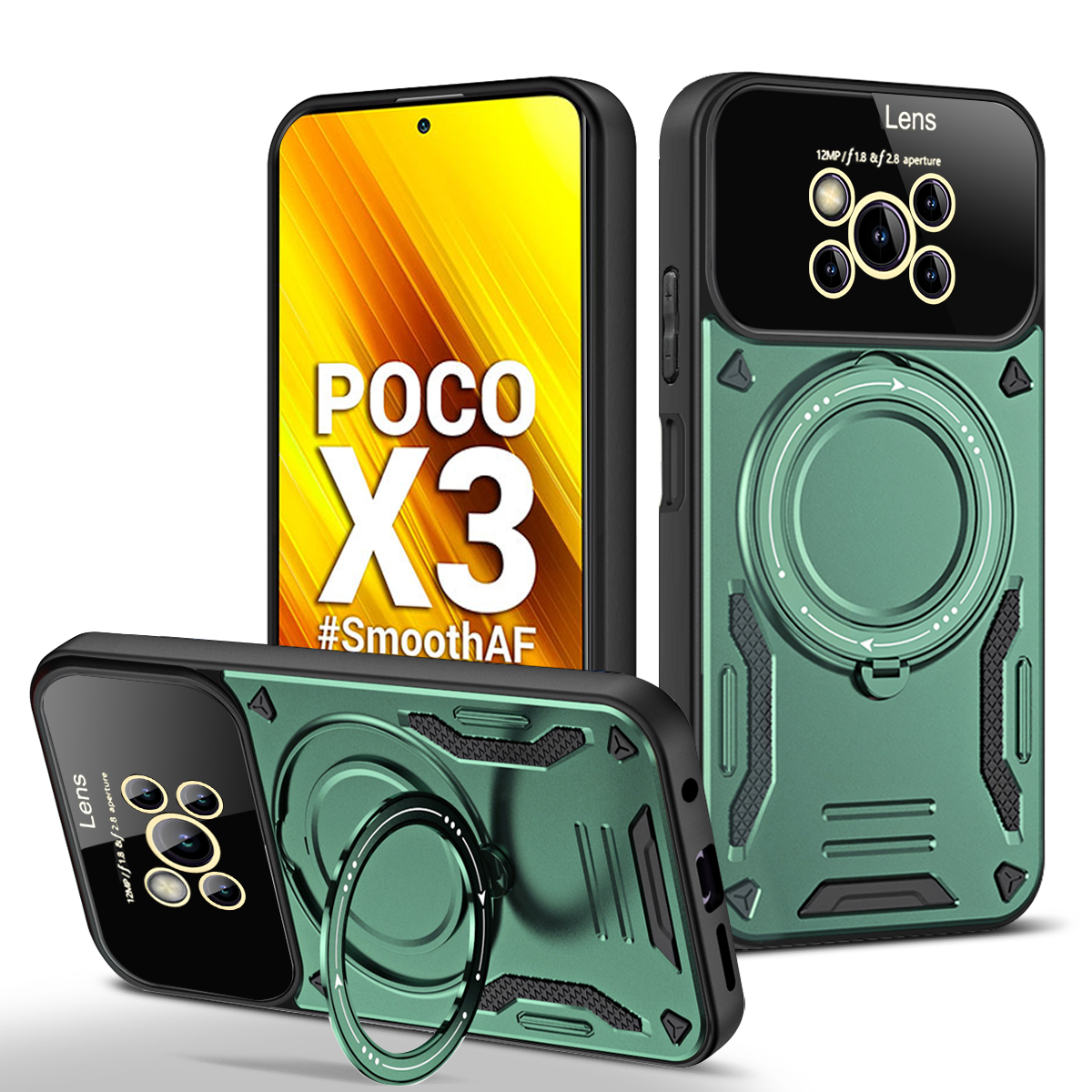 Para Xiaomi Poco X3 NFC funda para Magsafe funda de carga inalámbrica magnética para PocoX3 X3 X 3 Pro anillo soporte teléfono contraportada: ABS / Azul cielo
