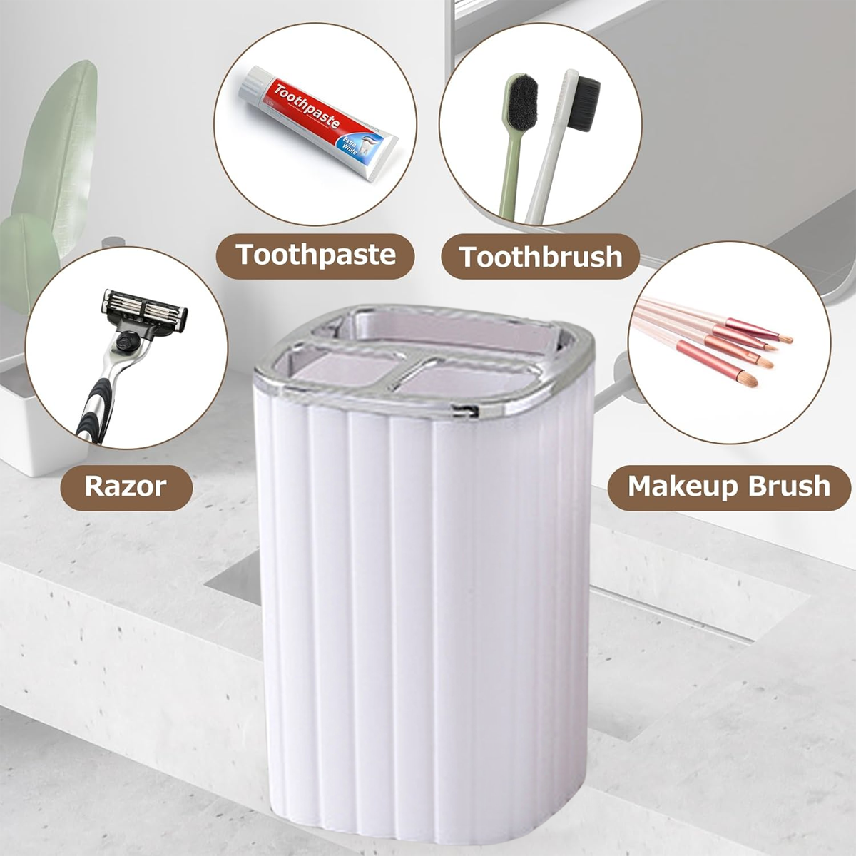 Bathroom Accessories Set Shower Soap Dispenser Toothbrush Holder and Soap Box Set for Bathroom Decor