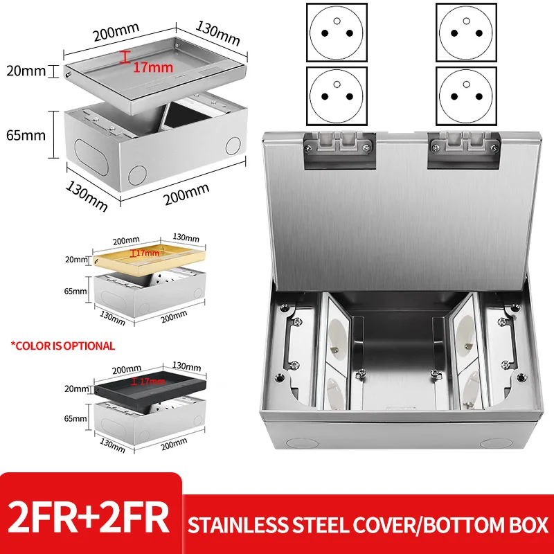 Ultra-thin Embedded Invisible Floor Socket, Concealed 304 Stainless Steel Ground Plug Socket Built-in EU FR UN US Socket Outlets