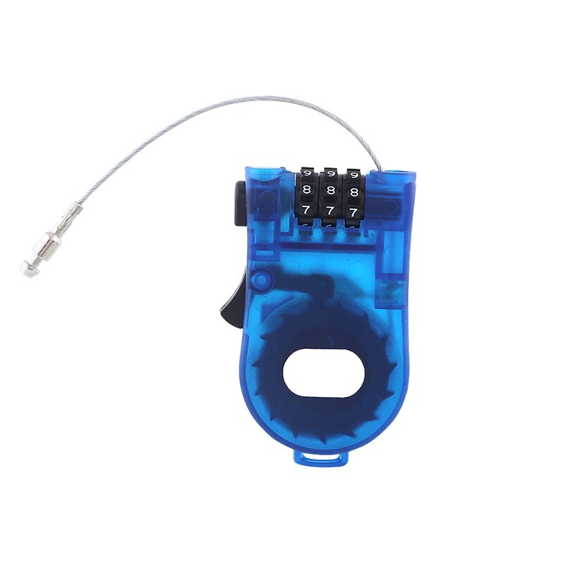 1 Pc Retractable Combination Cable Code Lock Helmet Luggage Safety 3 Digit padlock Bicycle Rock Password Lock: Blue