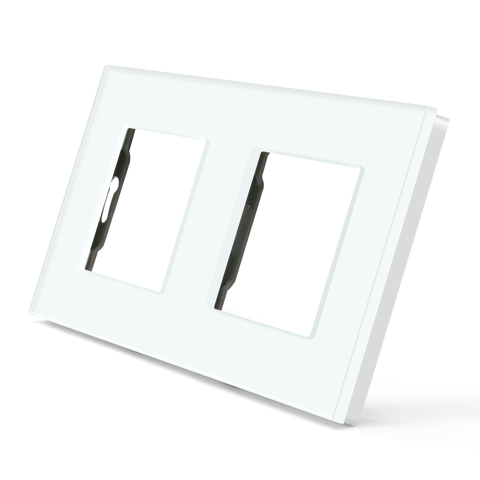 BSEED EU Standard Wall Glass Frame DIY Parts For Light Switch Sockets Metal Plate Included Crystal Panel Only 86/157/228mm