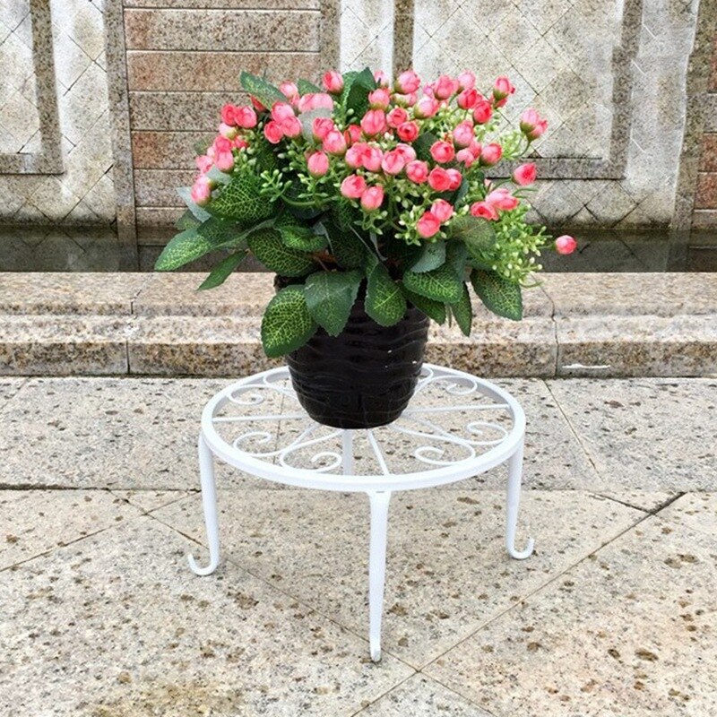 Żelazna roślina doniczkowa, biała, 2 sztuki, odporna na rdzę okrągła ciężka donica ogrodowa