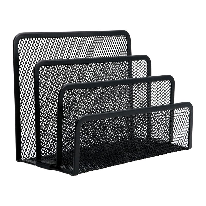 Black Mesh Letter Sorter Mail Document Desk Tray Office File Organiser Business