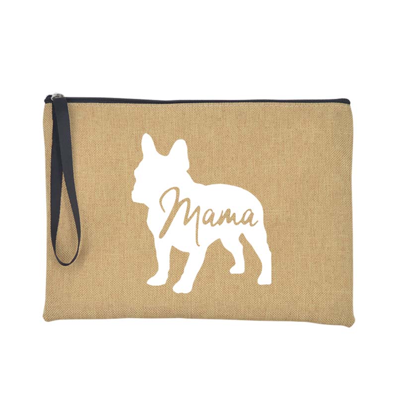 French Bulldog Purse Women Shopping Large Wallet Female Clutch Summer Beach Tote Handbag Travel Toiletries Card Keys Storage Bag: Q00146-A012BR-S