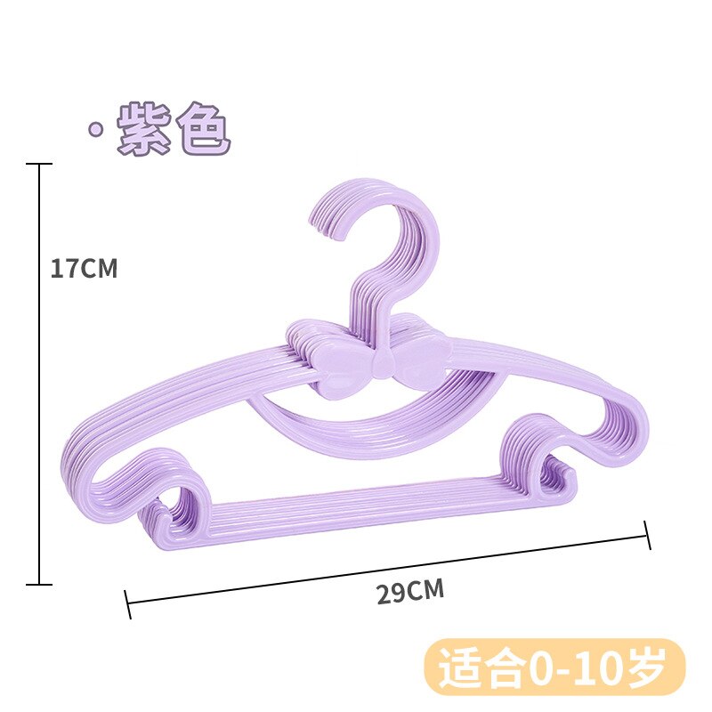 5/10/20Pcs Kids Kleerhanger Rekken Draagbare Plastic Display Hangers Winddicht Kinderen Jassen Hanger Baby Kleding organizer: Paars / 5pcs