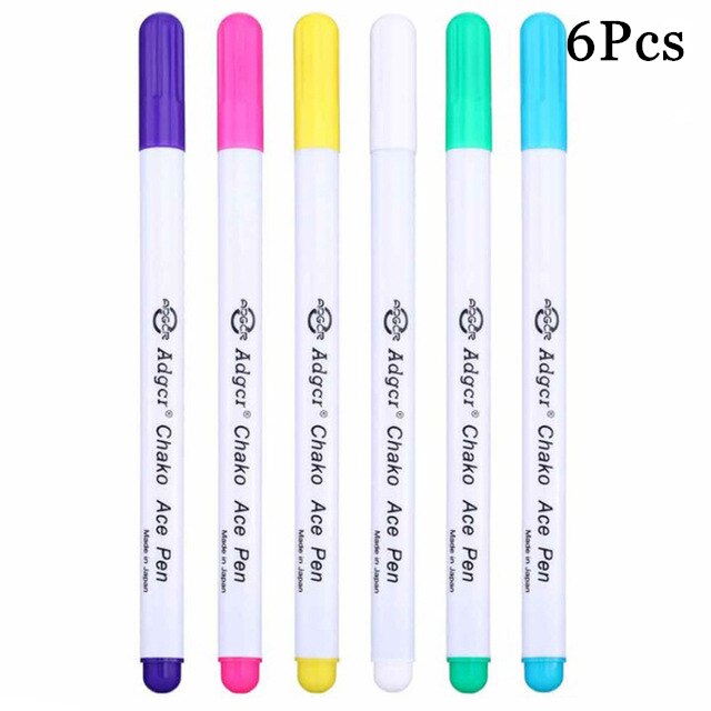 1/6pcs Ink Disappearing Fabric Marker Pen DIY Cross Stitch Water Erasable Pen Dressmaking Tailor's Pen for Quilting Sewing Tools: Random 6Pcs