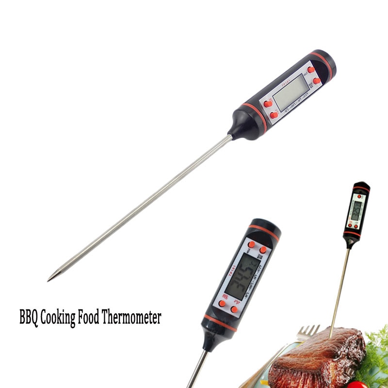 Digitale Lcd Vlees Thermometer Koken Voedsel Thuis Indoor Keuken Bbq Probe Water Melk Olie Vloeibare Oven Test Thermometer Digitale