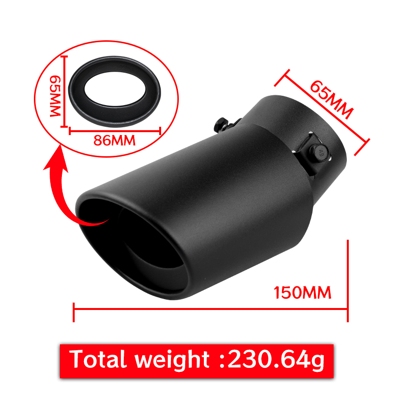 2.5 " sorte udstødningsrør til bil