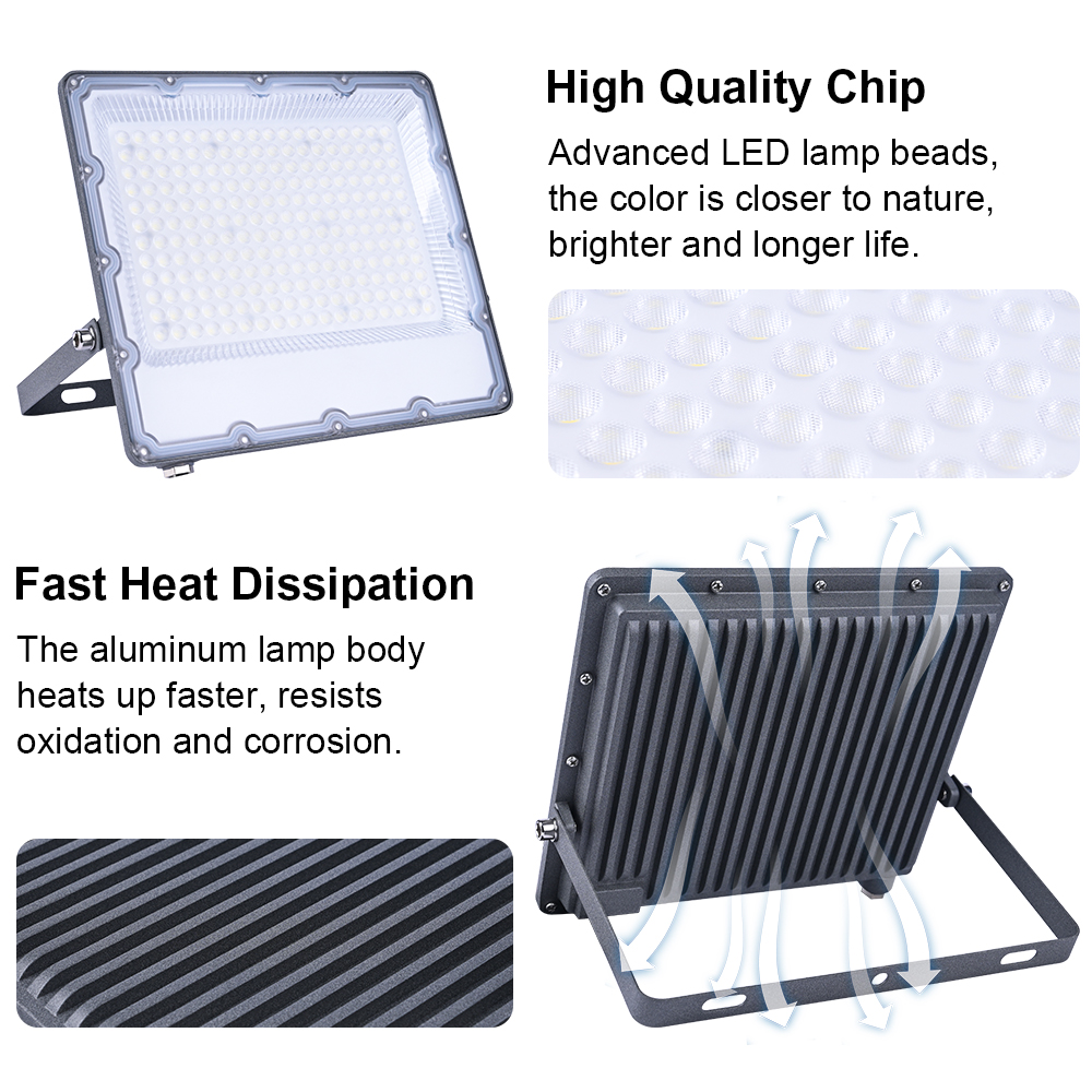 Reflector LED impermeable para jardín, foco de pared para puerta de calle, CA 220V, 100W, 200W, 300W, 10W, 20W, 30W, 50W, 100W, IP66