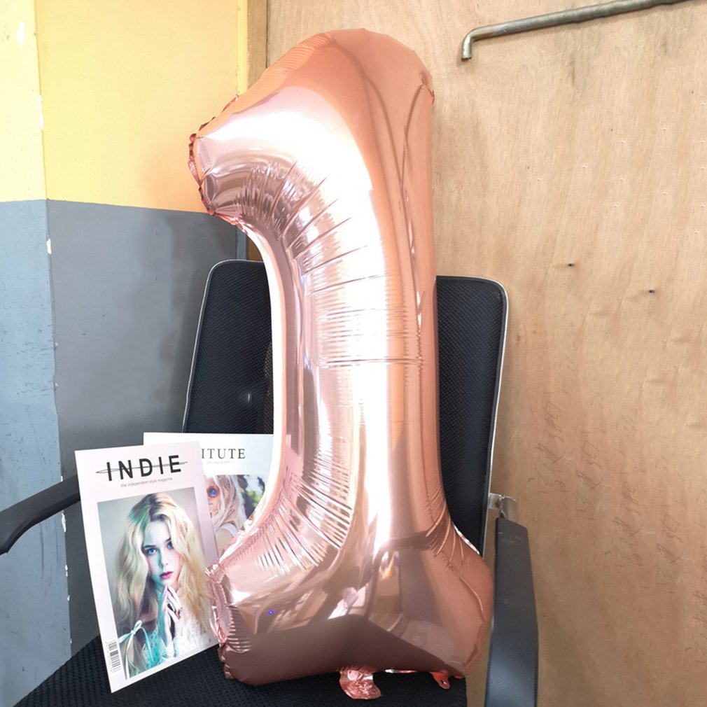 40 Inch Big Size Number Aluminum Foil Balloons Wedding Birthday Party Decor Rose Gold Balloon Supplies Number Inflatable Toys