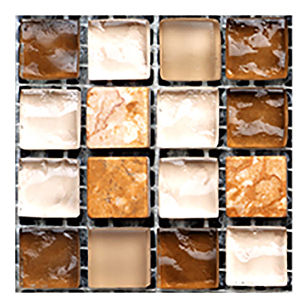 Selvklæbende backsplash 10 stk / sæt mosaik 3d vægfliser klistermærker vandtæt selvklæbende gulvoverføringsbilleder diy væg klistermærke: Msc 044