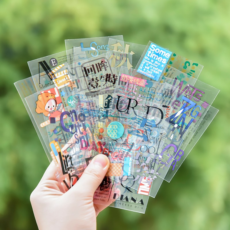 Collage Letters Huisdier Transparedecorative Stickers Scrapbooking Sticker Stationaire Album Kantoor Accessoires Art Supplies
