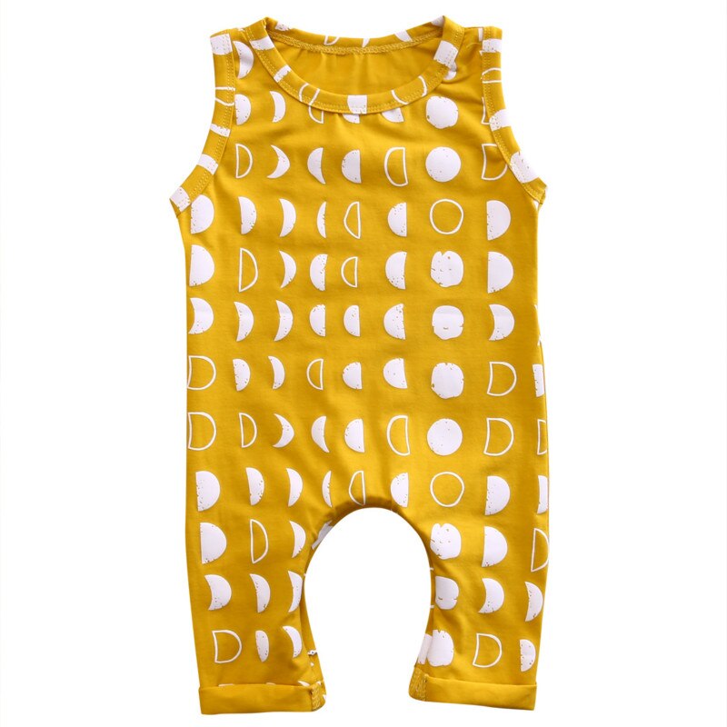 0-3Y Toddler Infant Baby Girls Boys One Piece Cotton Dot Crescent Romper Kids Summer Jumpsuit Playsuit Outfits Clothes Sunsuit