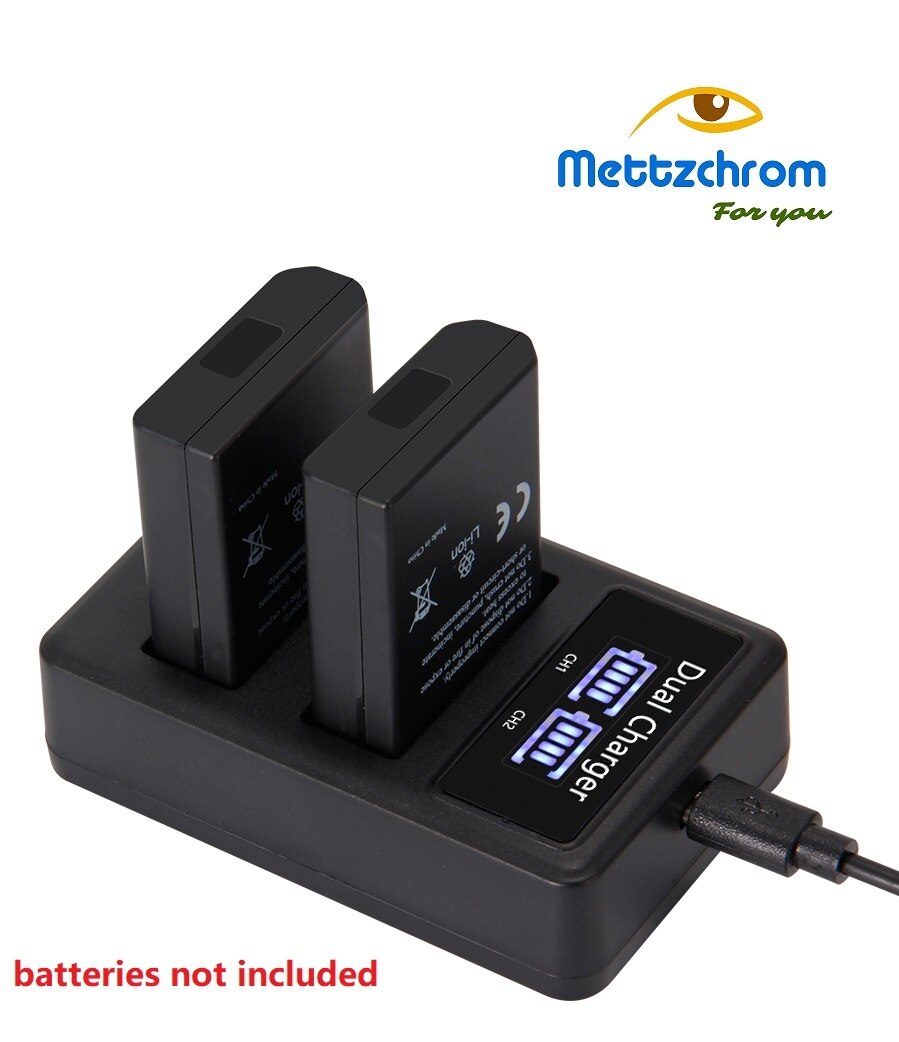 Mettzchrom Dual batterij lader Voor Nikon USB Dual battery charger EN-EL14 EN-EL14A EN-EL15 MH-25 MH-24 Reizen Dual Charger