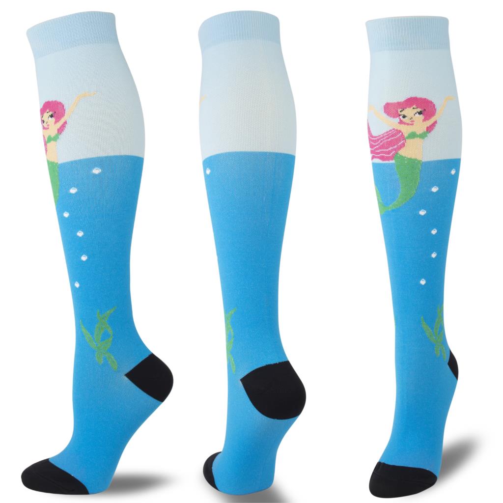 Multi-color Women Men Long Compress Socks Stretch Breathable Outdoor Party Elastic Nursing Calf Socks Female Knee High Stockings: WYS011-8 / S-M