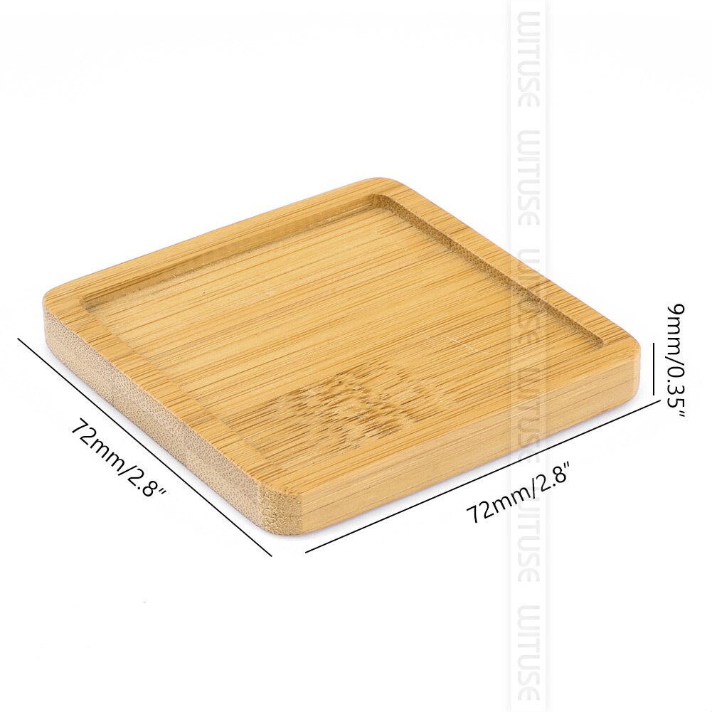 2pc Bamboo Home Mini World Garden Decoration Pot Trays Miniature Figurines Flowerpot Plate DIY Accessories Ornaments: Straight bodyx 2