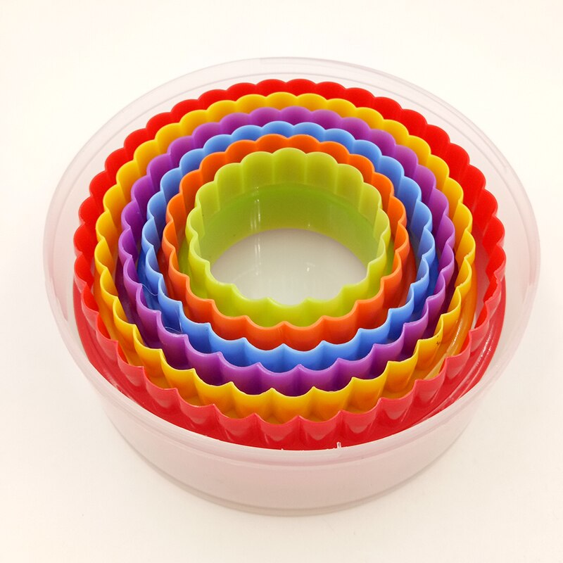 6 stk / sett plast rund form cookie kutter tidligere sugarcraft fondant kake dekorere diy kake kjøkken verktøy