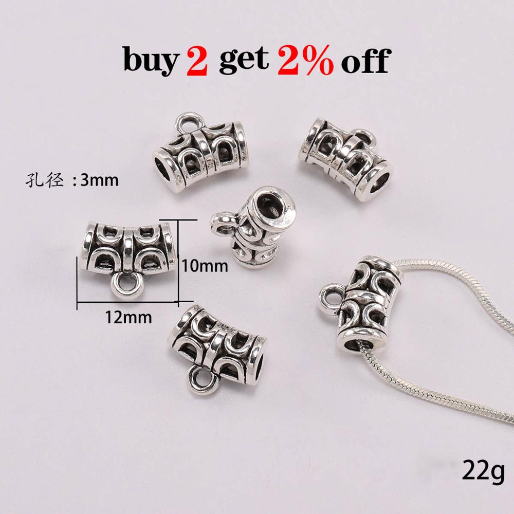 20 pz/lotto Antico Clip Beads Bail Del Pendente Del Catenaccio del Connettore Della Collana Bail Perline Per Gioielli Fai Da Te Fare Accessori Braccialetto