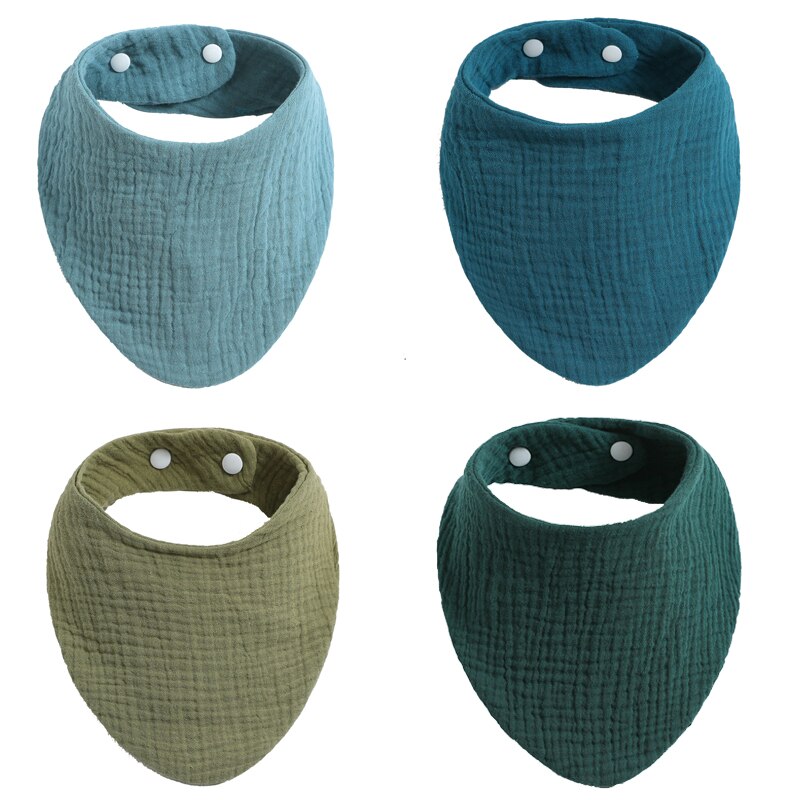 4Pcs/ Lot Cotton Baby Bibs Adjustable Triangle Newborns Saliva Towel Toddler Baby Boys Bib Burp Cloth Scarf Baby Shower: WKD40010