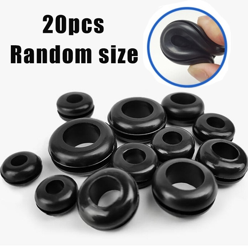 Black Closed Seal Ring Grommets Car Electrical Wiring Cable Gasket Kit Rubber Grommet Hole Plug Set with Plastic Box