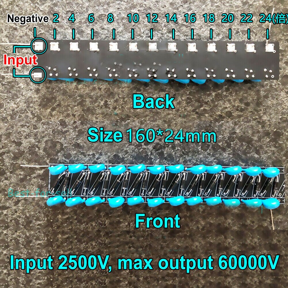 DYKB Voltage Doubler Rectifying circuit board 24 Times Rectifier 60000V High Voltage Multiplier electrostatic generator