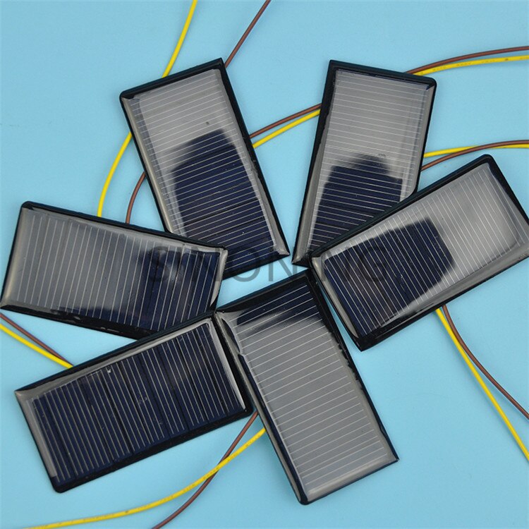 5 uds Solar epoxi Panel policristalino Panel Solar 5V 60MA Solar batería recargable