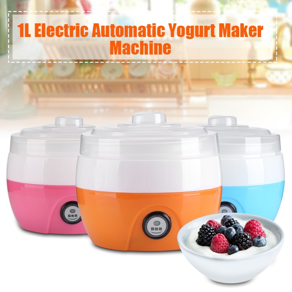 1L Yoghurt Maker 15W 220V 50Hz Elektrische Automatische Yoghurt Maker Machine Plastic Liner Yoghurt Diy Tool Keuken apparaten