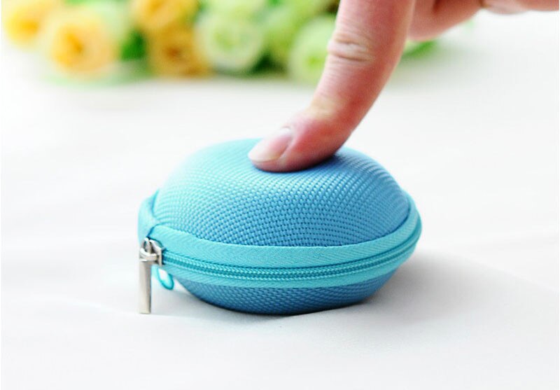 Mini Zipper Earphone Headphone SD Card Storage Bag Box Carrying Pouch Round Case Women Coin Purses Wallet Carteira Feminina