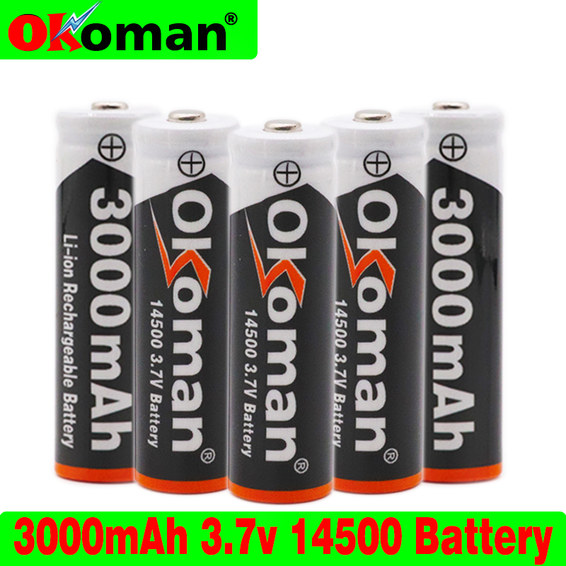 14500 Batterij 3.7V 3000 Mah 14500 Oplaadbare Li-Ion Batterij Voor Led Zaklamp Batterij Accumulator Batterij