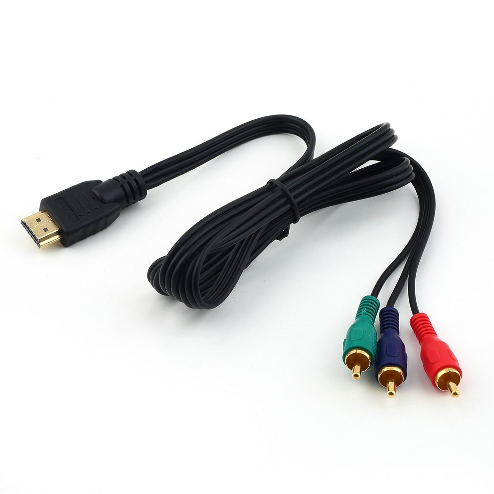 3ft 1m HDMI Male to 3 RCA Video Audio AV Adapter Cable 3RCA Stereo Converter Component for TV Set-Box DV DVD PC Laptop Desktop