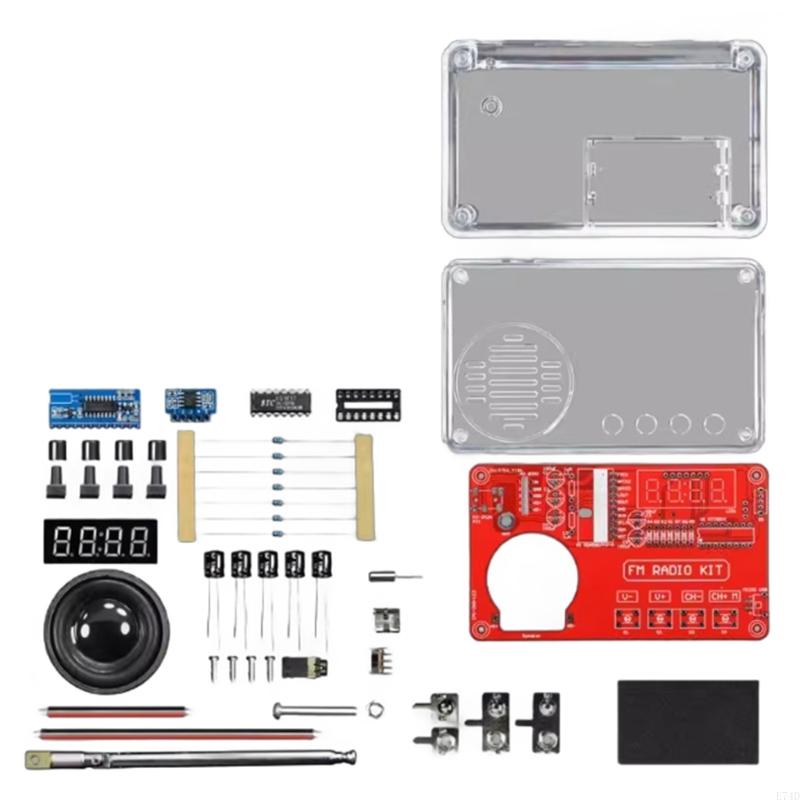E74D 50-108MHz DIY FM Radio Kit for Soldering Practice and Circuit Learning Assemble Own FM Receiver: green