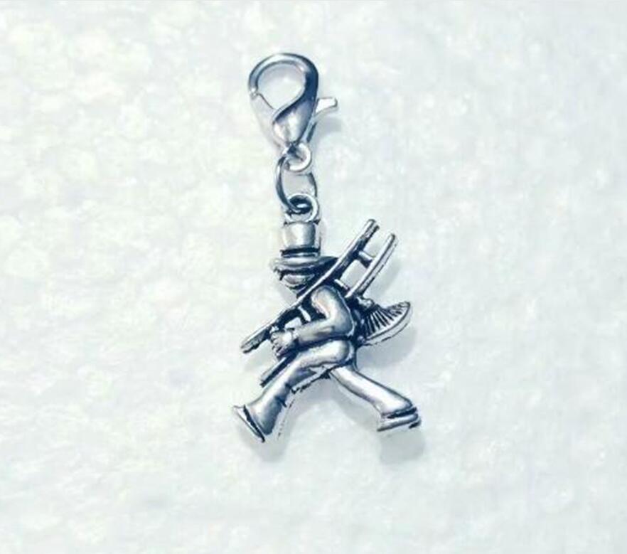 Wedding Sweep Chimney Man Pendant Charms Sweep Chimney Man Charms With Lobster Clasp For Jewelry Making DIY 30pcs