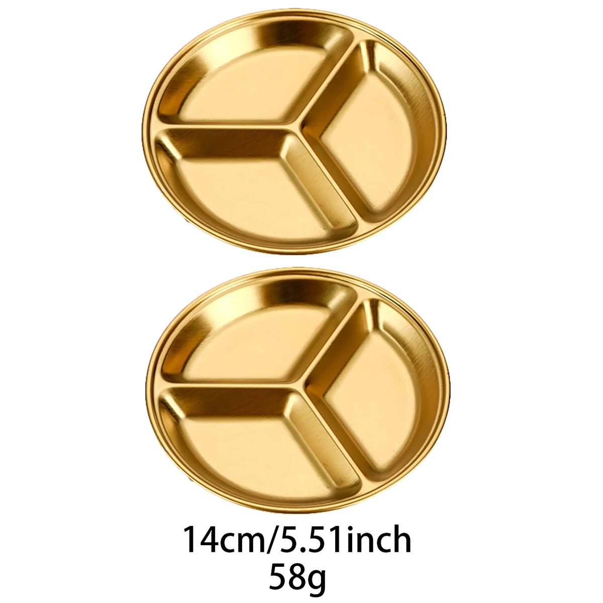 2pcs/set Korean Style Barbecue Dipping Dish Stainless Steel Circular Grid Plate Thickened Golden Sauce Dish Snack Plate: Blue