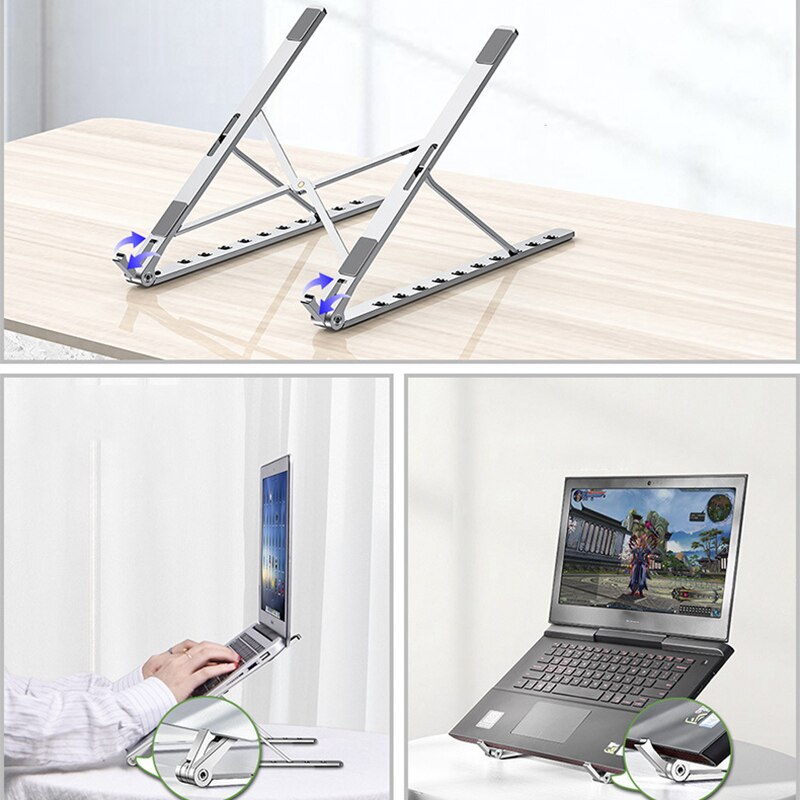 Ergonomic Foldable Portable Adjustable Laptop Tablet Stand Laptop Holder Riser Computer Stand For Computer Laptop Tablet Stands